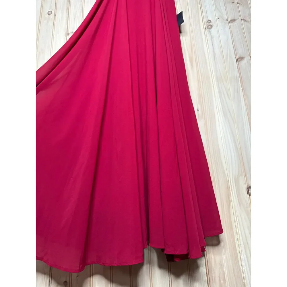 NWT Lulus Cause for Commotion Red Pleated Bustier Maxi Dress Gala Banquet Size S